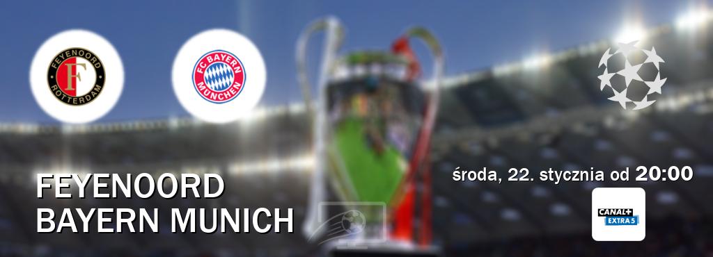 Gra między Feyenoord i Bayern Munich transmisja na żywo w Canal+ Extra 5 (środa, 22. stycznia od  20:00).