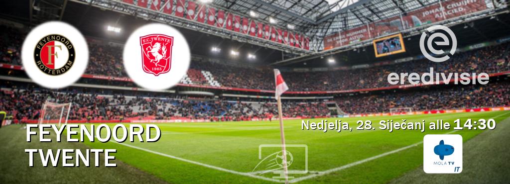 Il match Feyenoord - Twente sarà trasmesso in diretta TV su Mola TV Italia (ore 14:30)