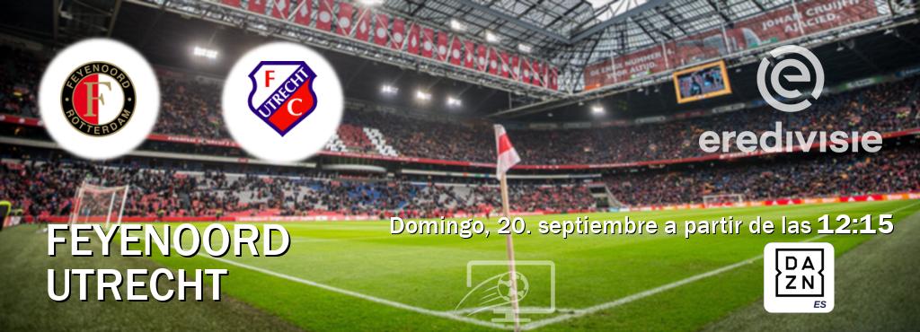 El partido entre Feyenoord y Utrecht será retransmitido por DAZN España (domingo, 20. septiembre a partir de las 12:15). El partido entre Feyenoord y Utrecht será retransmitido por DAZN España (domingo, 20. septiembre a partir de las 12:15).