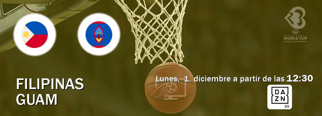 El partido entre Filipinas y Guam será retransmitido por DAZN España (lunes,  1. diciembre a partir de las  12:30).