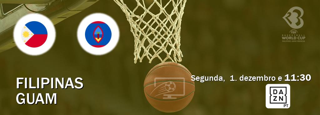 Jogo entre Filipinas e Guam tem emissão DAZN (segunda,  1. dezembro e  11:30).