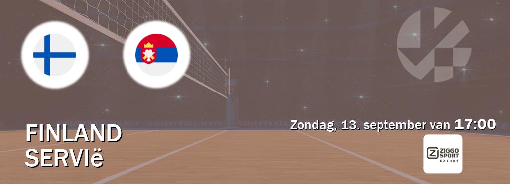 Wedstrijd tussen Finland en Servië live op tv bij Ziggo Sport 5 (zondag, 13. september van  17:00).