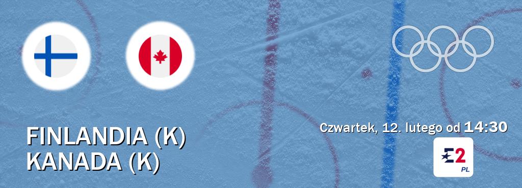 Gra między Finlandia (K) i Kanada (K) transmisja na żywo w Eurosport 2 (czwartek, 12. lutego od  14:30).