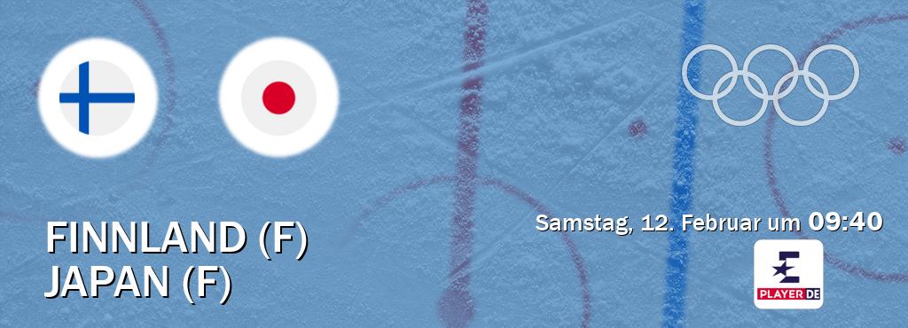 Das Spiel zwischen Finnland (F) und Japan (F) wird am Samstag, 12. Februar um  09:40, live vom Eurosport Player DE übertragen.