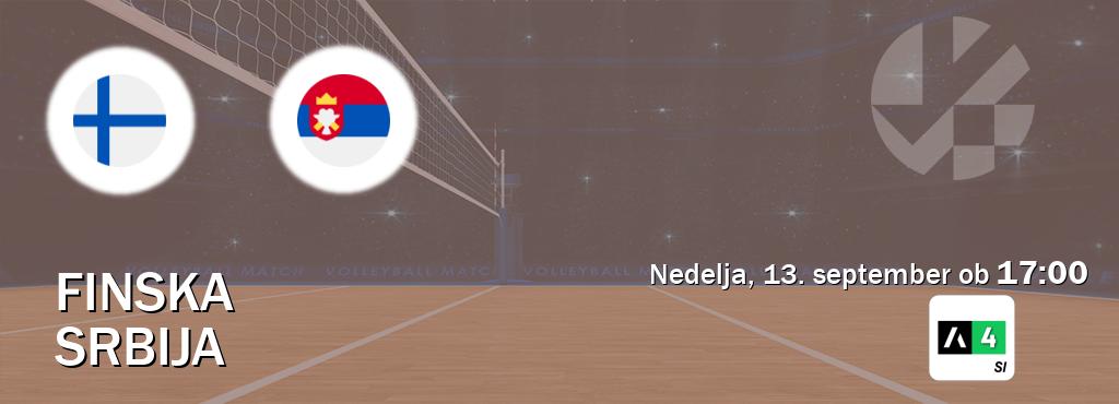 Finska in Srbija v živo na Arena Sport 4. Prenos tekme bo v nedelja, 13. september ob  17:00