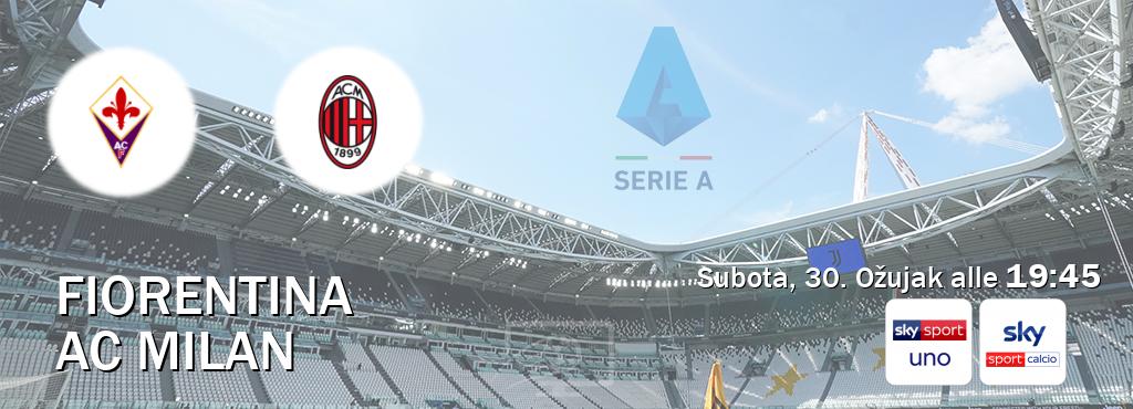 Il match Fiorentina - AC Milan sarà trasmesso in diretta TV su Sky Sport Uno e Sky Sport Calcio (ore 19:45)
