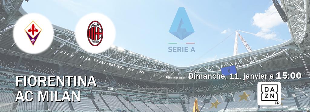 Match entre Fiorentina et AC Milan en direct à la DAZN (dimanche, 11. janvier a  15:00).
