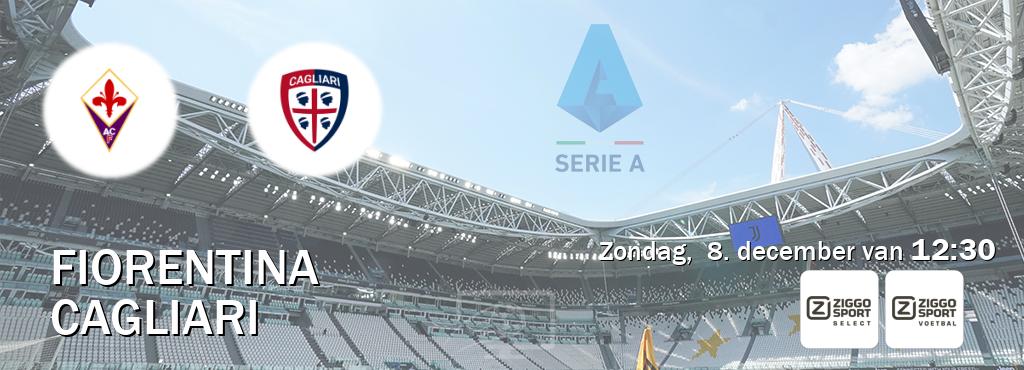 Wedstrijd tussen Fiorentina en Cagliari live op tv bij Ziggo Sport 2, Ziggo Sport (zondag,  8. december van  12:30).