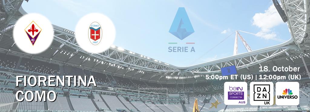 You can watch game live between Fiorentina and Como on beIN Sports Connect(AU), DAZN UK(UK), UNIVERSO(US).