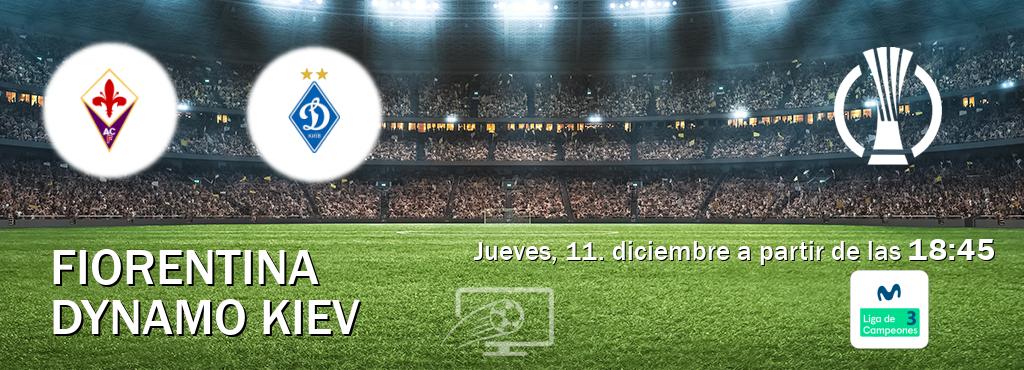 El partido entre Fiorentina y Dynamo Kiev será retransmitido por Movistar Liga de Campeones 3 (jueves, 11. diciembre a partir de las  18:45).