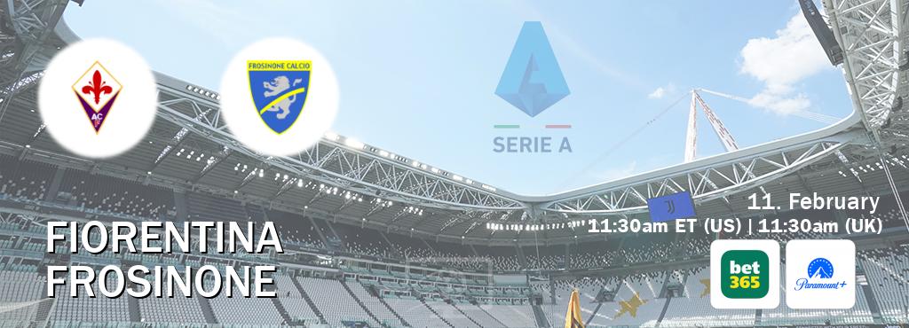 You can watch game live between Fiorentina and Frosinone on bet365(UK) and Paramount+(US).