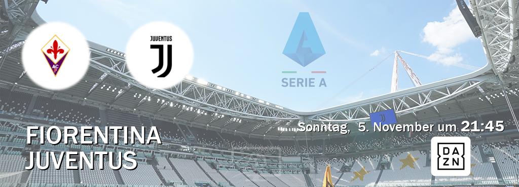 Das Spiel zwischen Fiorentina und Juventus wird am Sonntag,  5. November um  21:45, live vom DAZN übertragen.