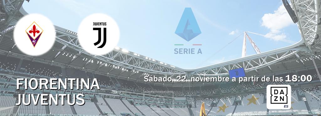 El partido entre Fiorentina y Juventus será retransmitido por DAZN España (sábado, 22. noviembre a partir de las 18:00). El partido entre Fiorentina y Juventus será retransmitido por DAZN España (sábado, 22. noviembre a partir de las 18:00).