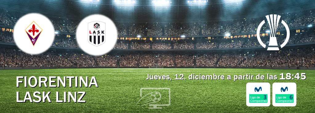 El partido entre Fiorentina y LASK Linz será retransmitido por Movistar Liga de Campeones 3 y Movistar Liga de Campeones 6  (jueves, 12. diciembre a partir de las  18:45).