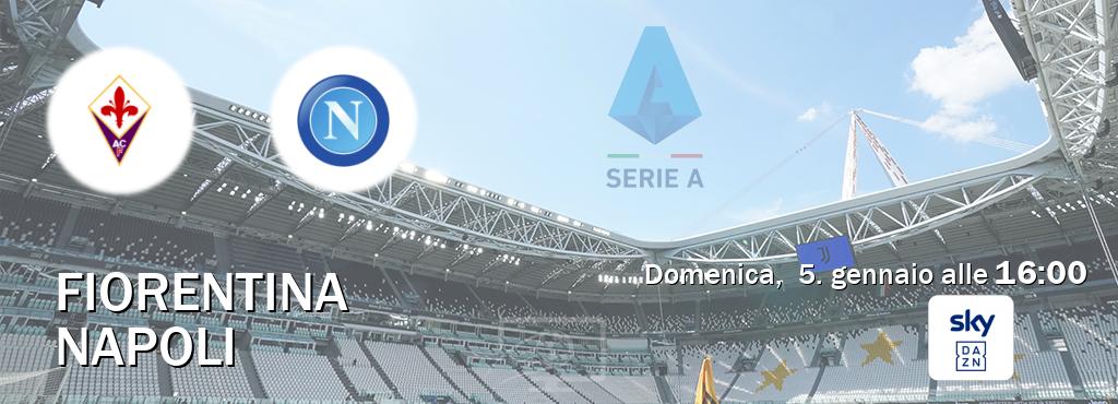 Il match Fiorentina - Napoli sarà trasmesso in diretta TV su Sky Sport Bar (ore 16:00)