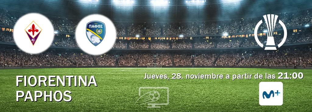 El partido entre Fiorentina y Paphos será retransmitido por Movistar Liga de Campeones  (jueves, 28. noviembre a partir de las  21:00).