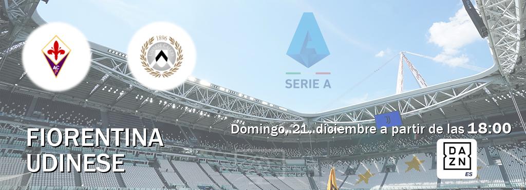 El partido entre Fiorentina y Udinese será retransmitido por DAZN España (domingo, 21. diciembre a partir de las 18:00). El partido entre Fiorentina y Udinese será retransmitido por DAZN España (domingo, 21. diciembre a partir de las 18:00).