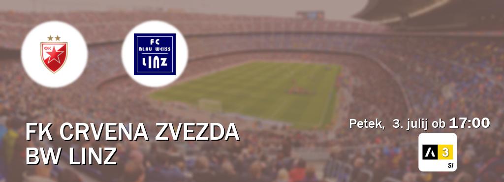 Prenos tekme med FK Crvena zvezda in BW Linz v živo na Arena Sport 3 (petek,  3. julij ob  17:00 uri).
