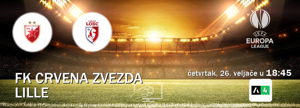 Izravni prijenos utakmice FK Crvena zvezda i Lille pratite uživo na Arena Sport 4 (četvrtak, 26. veljače u  18:45).