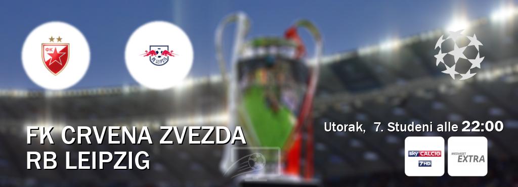 Il match FK Crvena zvezda - RB Leipzig sarà trasmesso in diretta TV su Sky Calcio 7 e Mediaset Extra (ore 22:00)