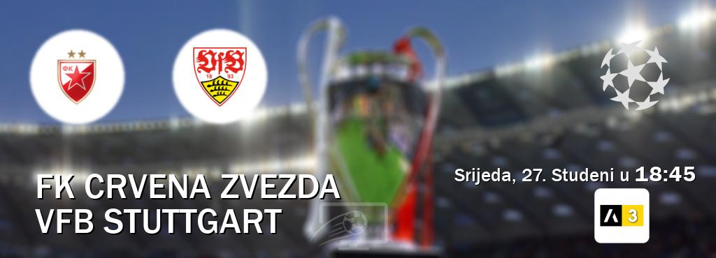 Izravni prijenos utakmice FK Crvena zvezda i VfB Stuttgart pratite uživo na Arena Sport 3 (Srijeda, 27. Studeni u  18:45).