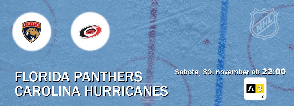 Dvoboj Florida Panthers in Carolina Hurricanes s prenosom tekme v živo na Arena Sport 3.