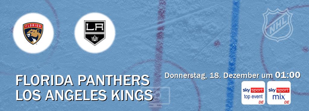 Das Spiel zwischen Florida Panthers und Los Angeles Kings wird am Donnerstag, 18. Dezember um 01:00, live vom Sky Sport Top Event und Sky Sport Mix übertragen. Das Spiel zwischen Florida Panthers und Los Angeles Kings wird am Donnerstag, 18. Dezember um 01:00, live vom Sky Sport Top Event und Sky Sport Mix übertragen.
