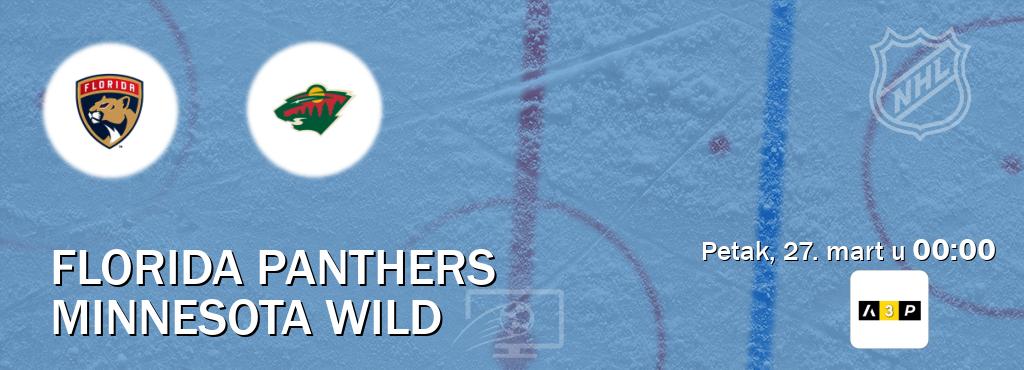Izravni prijenos utakmice Florida Panthers i Minnesota Wild pratite uživo na Arena Premium 3 (petak, 27. mart u  00:00).