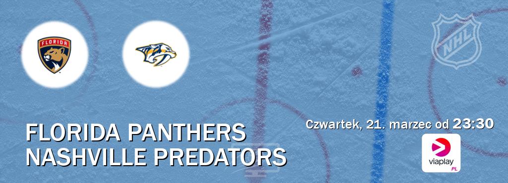 Gra między Florida Panthers i Nashville Predators transmisja na żywo w Viaplay Polska (czwartek, 21. marzec od  23:30).