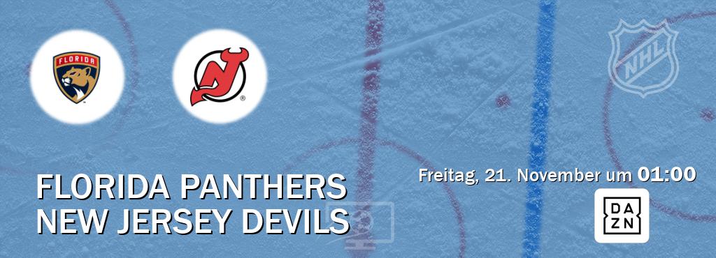Das Spiel zwischen Florida Panthers und New Jersey Devils wird am Freitag, 21. November um 01:00, live vom DAZN übertragen. Das Spiel zwischen Florida Panthers und New Jersey Devils wird am Freitag, 21. November um 01:00, live vom DAZN übertragen.