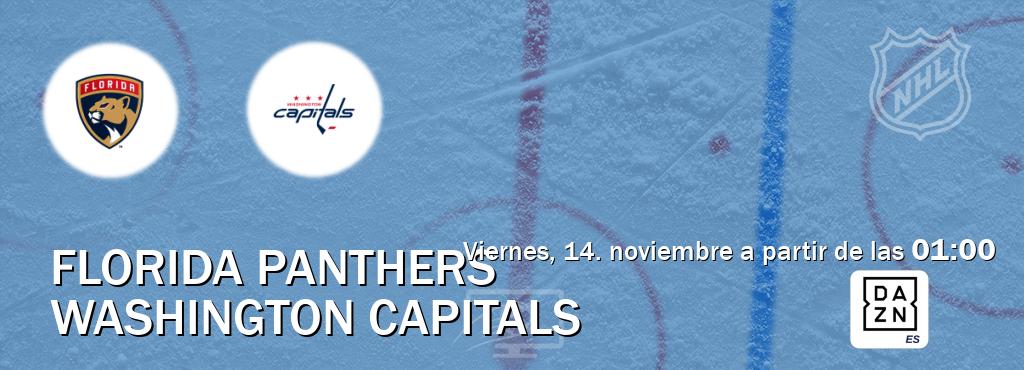 El partido entre Florida Panthers y Washington Capitals será retransmitido por DAZN España (viernes, 14. noviembre a partir de las 01:00). El partido entre Florida Panthers y Washington Capitals será retransmitido por DAZN España (viernes, 14. noviembre a partir de las 01:00).