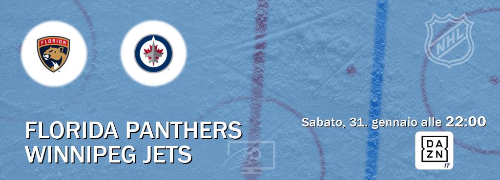 Il match Florida Panthers - Winnipeg Jets sarà trasmesso in diretta TV su DAZN Italia (ore 22:00)