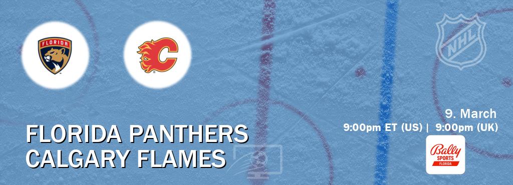You can watch game live between Florida Panthers and Calgary Flames on Bally Sports Florida(US).