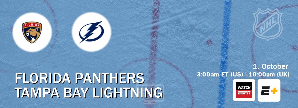 You can watch game live between Florida Panthers and Tampa Bay Lightning on WatchESPN(AU) and ESPN+(US).