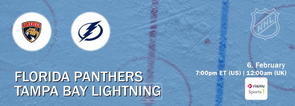 You can watch game live between Florida Panthers and Tampa Bay Lightning on Viaplay Sports 1.