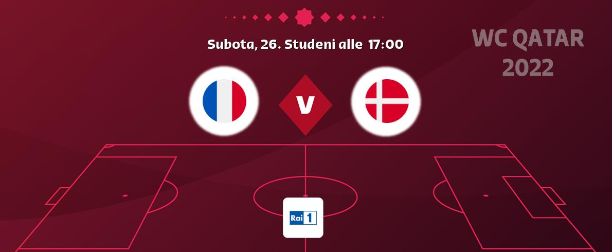Il match Francia - Danimarca sarà trasmesso in diretta TV su Rai 1 (ore 17:00)