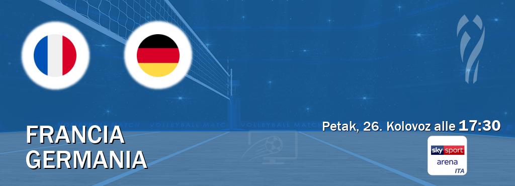 Il match Francia - Germania sarà trasmesso in diretta TV su Sky Sport Arena (ore 17:30)