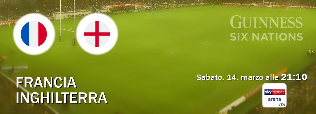 Il match Francia - Inghilterra sarà trasmesso in diretta TV su Sky Sport Arena (ore 21:10) Il match Francia - Inghilterra sarà trasmesso in diretta TV su Sky Sport Arena (ore 21:10)