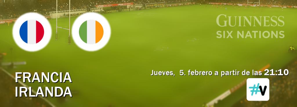 El partido entre Francia y Irlanda será retransmitido por M+ Vamos (jueves,  5. febrero a partir de las  21:10).