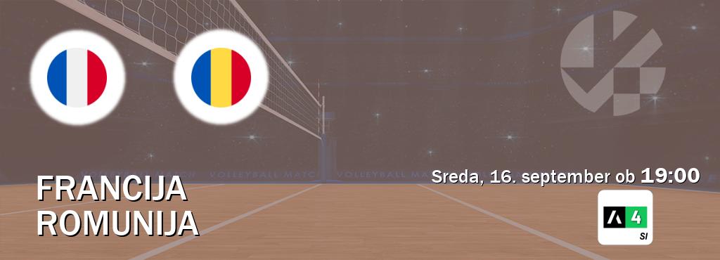 Prenos tekme med Francija in Romunija v živo na Arena Sport 4 (sreda, 16. september ob  19:00 uri).