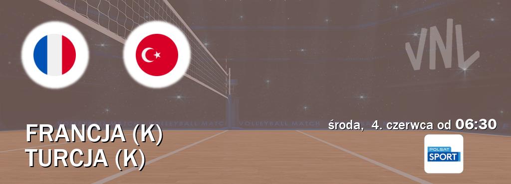 Gra między Francja (K) i Turcja (K) transmisja na żywo w Polsat Sport (środa,  4. czerwca od  06:30).
