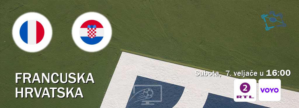 Izravni prijenos utakmice Francuska i Hrvatska pratite uživo na RTL2 i Voyo (subota,  7. veljače u  16:00).