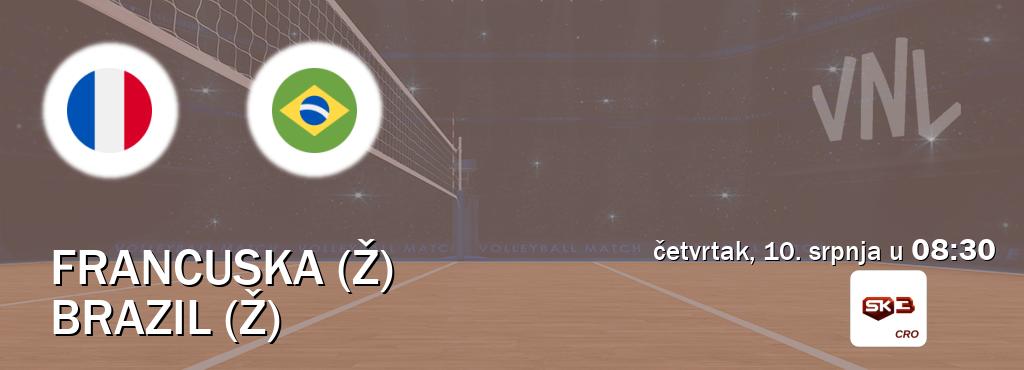 Izravni prijenos utakmice Francuska (Ž) i Brazil (Ž) pratite uživo na Sportklub 3 (četvrtak, 10. srpnja u  08:30).