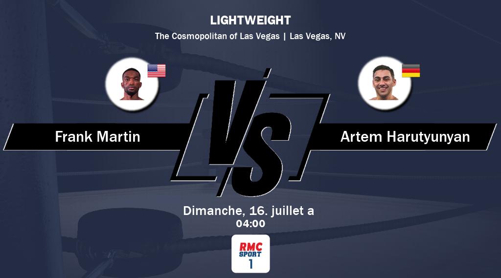 Le combat entre Frank Martin et Artem Harutyunyan sera diffusé en direct sur RMC Sport 1.