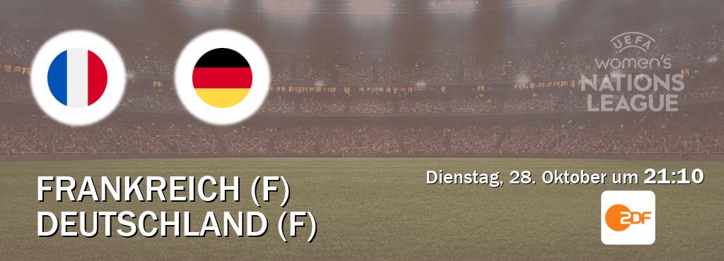 Das Spiel zwischen Frankreich (F) und Deutschland (F) wird am Dienstag, 28. Oktober um  21:10, live vom ZDF übertragen.