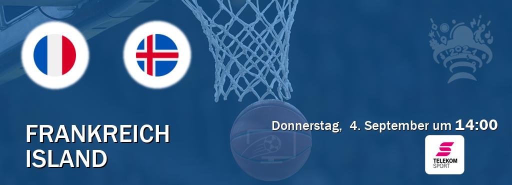 Das Spiel zwischen Frankreich und Island wird am Donnerstag, 4. September um 14:00, live vom Magenta Sport übertragen. Das Spiel zwischen Frankreich und Island wird am Donnerstag, 4. September um 14:00, live vom Magenta Sport übertragen.