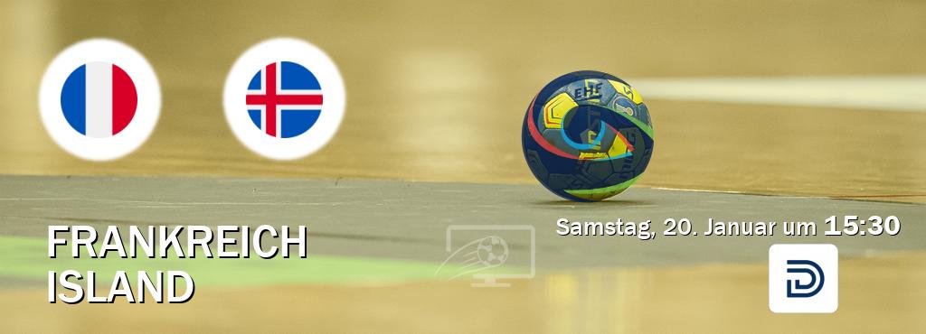 Das Spiel zwischen Frankreich und Island wird am Samstag, 20. Januar um  15:30, live vom DYN übertragen.