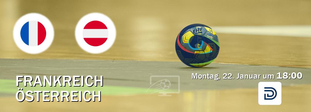 Das Spiel zwischen Frankreich und Österreich wird am Montag, 22. Januar um  18:00, live vom DYN übertragen.