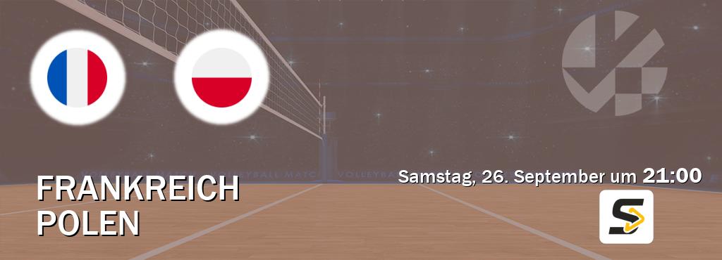 Das Spiel zwischen Frankreich und Polen wird am Samstag, 26. September um 21:00, live vom SPORTEUROPE.TV übertragen. Das Spiel zwischen Frankreich und Polen wird am Samstag, 26. September um 21:00, live vom SPORTEUROPE.TV übertragen.