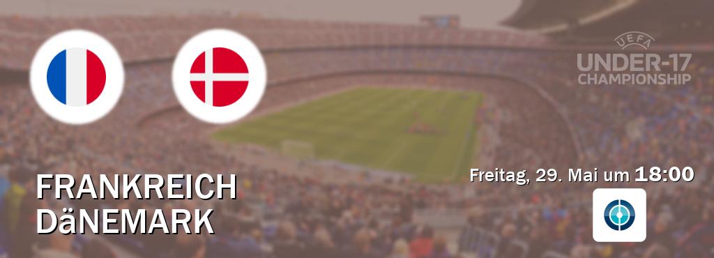Das Spiel zwischen Frankreich U17 und Dänemark U17 wird am Freitag, 29. Mai um  18:00, live vom Sportdigital FUSSBALL übertragen.